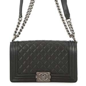 Chanel Chain Shoulder Bag Boy Caviar Skin A67086 CHANEL Handbag Black Women's